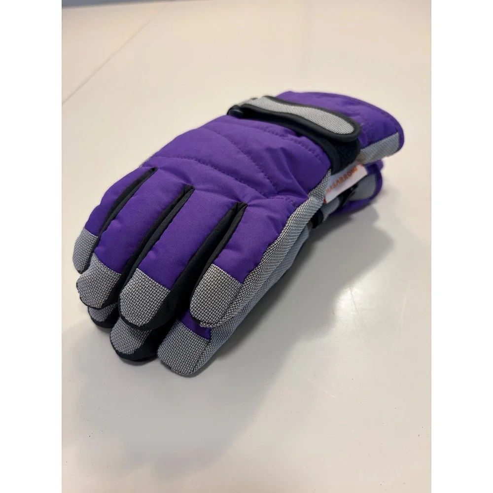Magarrow Kids Purple Snow Gloves Insulated Winter Ski Mittens Size 6-8 Years